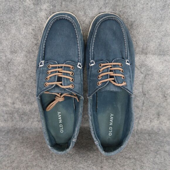 Old Navy Shoes Mens 10 Casual Boat Canvas Lace Up Moc Toe Blue Classic Peppy Low main image 4